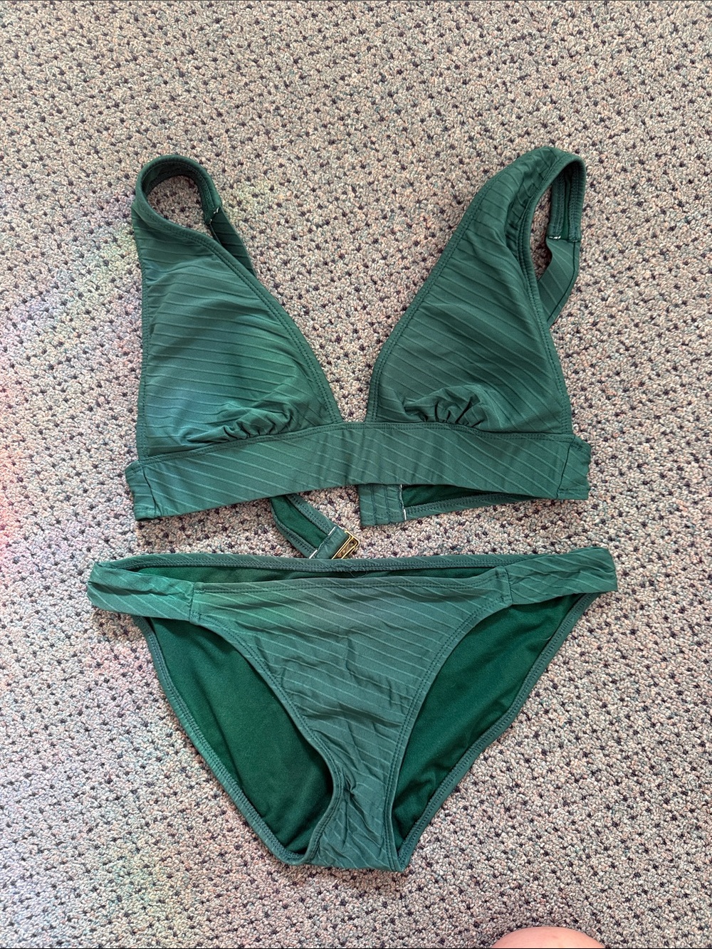 Women’s Deep Green Bikini Set - Classic Triangle Top & Brief